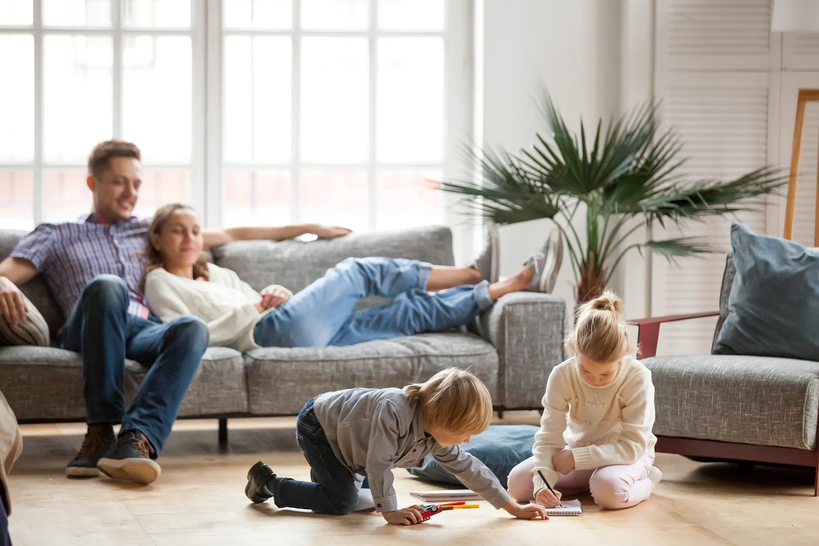 Achter de wetering familie thuis